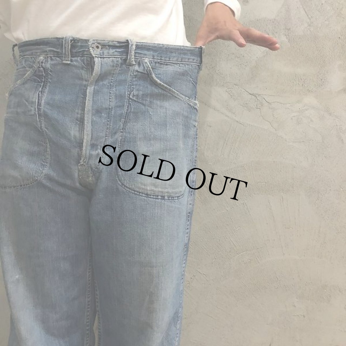 画像8: 40's UNKOWN デニムペインターパンツ W33 (8)