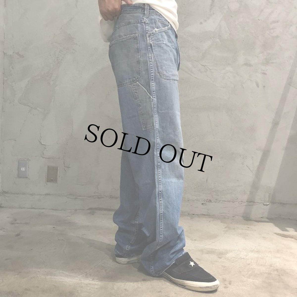 画像3: 40's UNKOWN デニムペインターパンツ W33 (3)