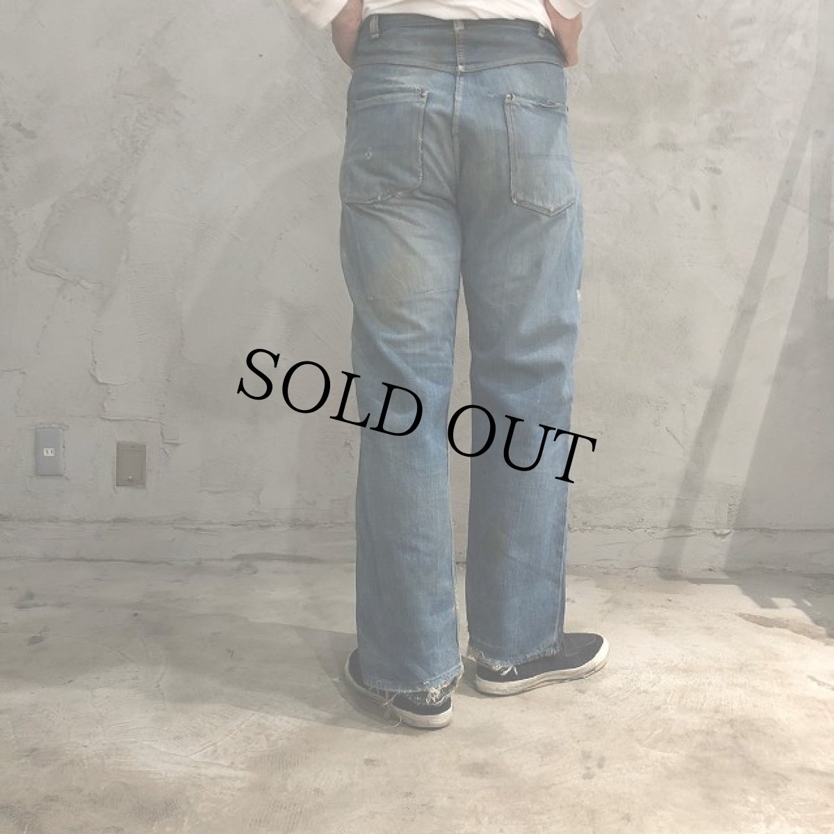 画像5: 40's FOREMOST JCPenney 股リベ革パッチ 5ポケットデニムパンツ W30 (5)