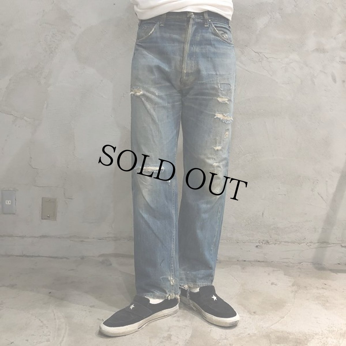 画像2: 40's FOREMOST JCPenney 股リベ 5ポケットデニムパンツ W31 (2)