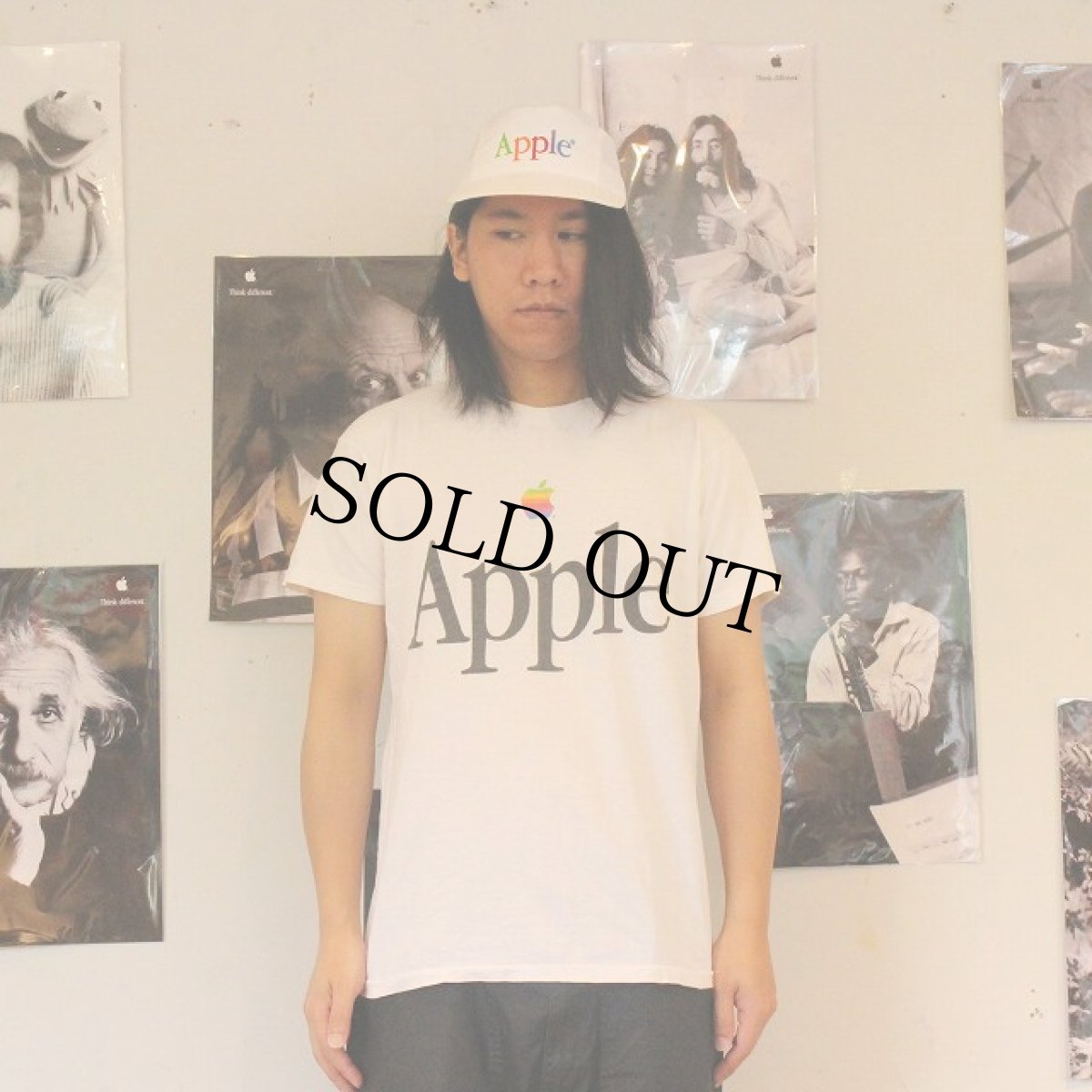 画像2: 80's Apple USA製 "Apple" レインボーロゴTシャツ L (2)