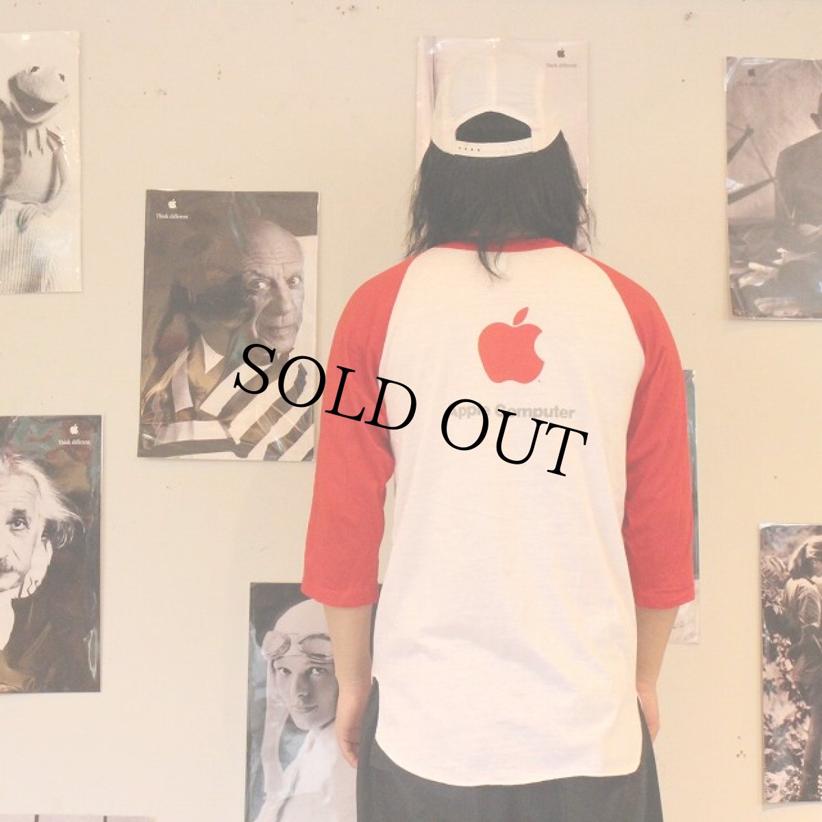 画像4: 80's Apple USA製 ピカソデザイン ラグランTシャツ L (4)