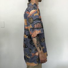 画像3: 90's〜 Reyn Spooner 魚柄 BDプルオーバーアロハシャツ XXL (3)