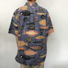 画像4: 90's〜 Reyn Spooner 魚柄 BDプルオーバーアロハシャツ XXL (4)