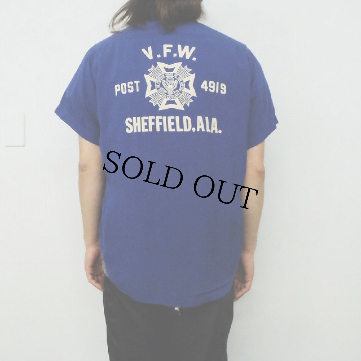 画像3: 60's NAT NAST "V.F.W. SHEFFIELD, ALA." フロッキープリント ボーリングシャツ (3)