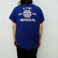 画像3: 60's NAT NAST "V.F.W. SHEFFIELD, ALA." フロッキープリント ボーリングシャツ (3)