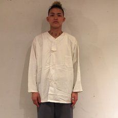 画像2: 30〜40's HALF-MOON BROADCLOTH Cotton Pajamas Shirt (2)