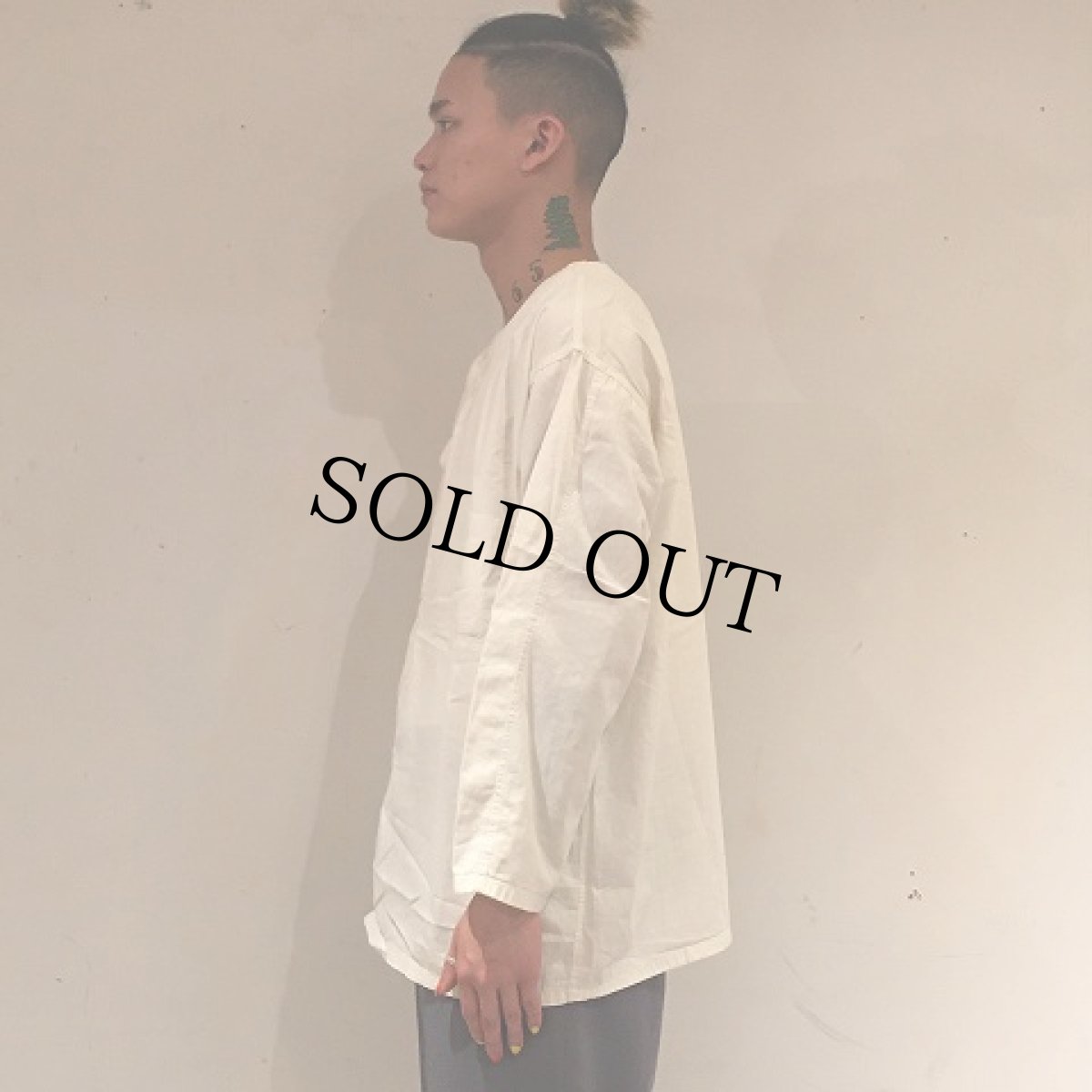 画像3: 30〜40's HALF-MOON BROADCLOTH Cotton Pajamas Shirt (3)