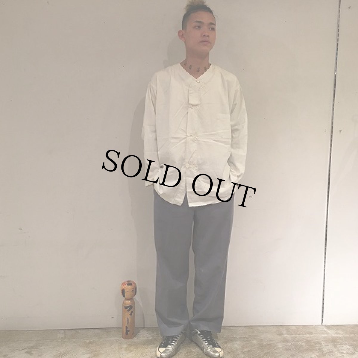 画像5: 30〜40's HALF-MOON BROADCLOTH Cotton Pajamas Shirt (5)