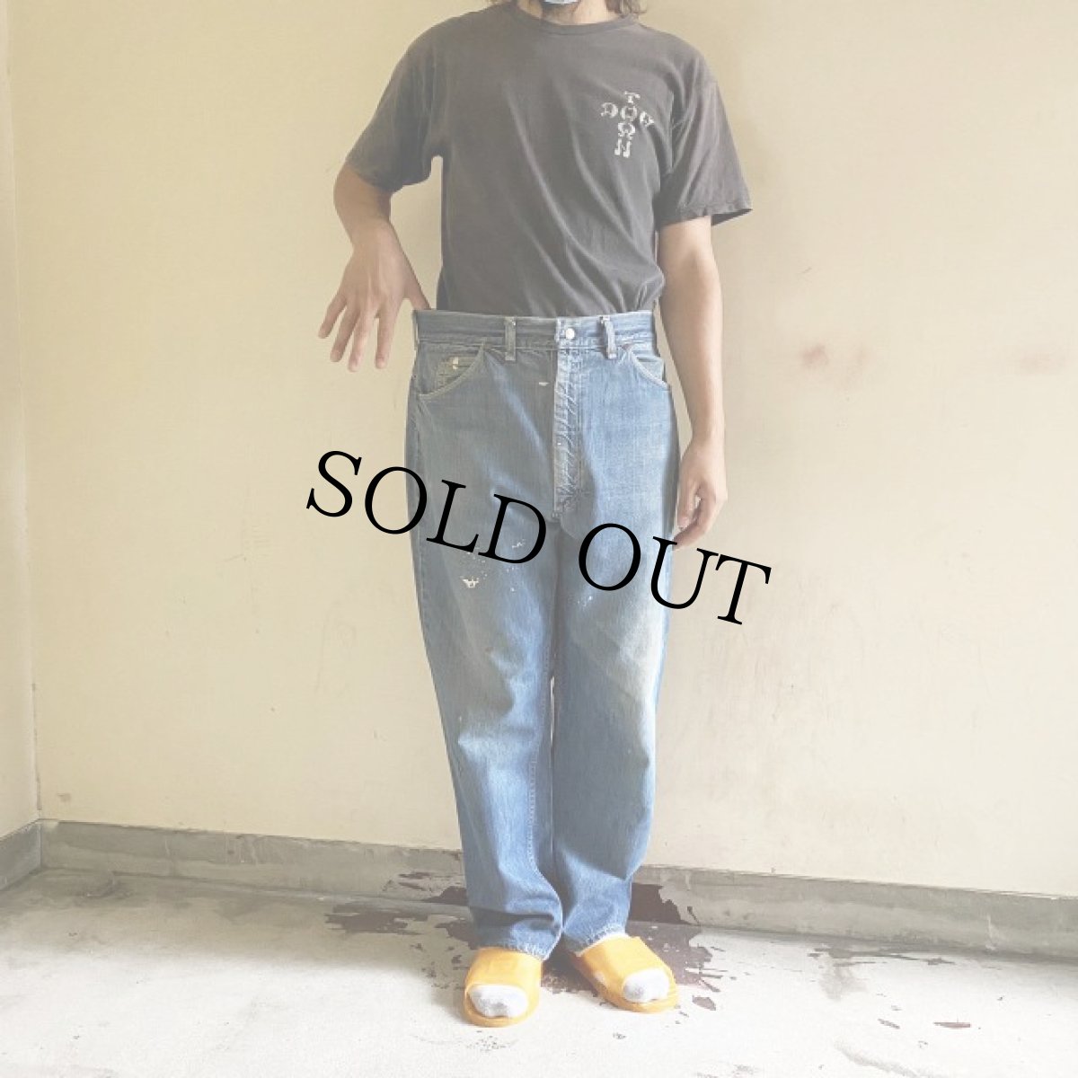 画像8: 60 J.C.PENNEY FOREMOST 5ポケットデニムパンツ ペンキ付き W34 (8)