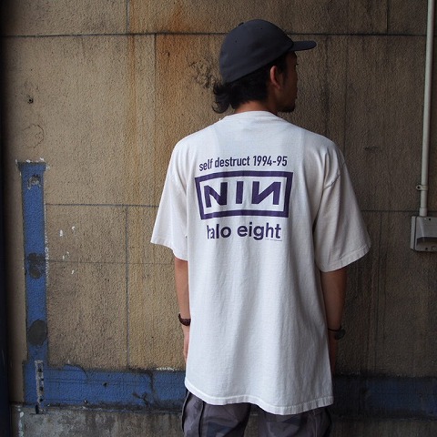 黒Ｌ☆長袖ティファニーカラーNIN ロゴ Nine inch nails