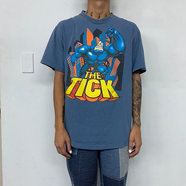 90's THE TICK USA製 アニメキャラクターTシャツ L
