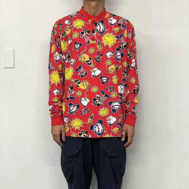 ディズニー ミッキーマウス パジャマ 長袖 総柄 プルート ヴィテージ古着屋feeet 通販 名古屋 大須 メンズ