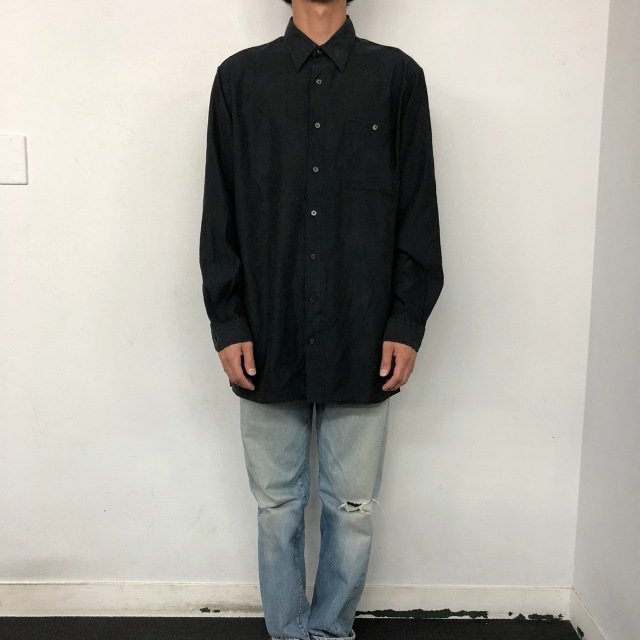 フェイクスウェードシャツ ブラック 黒 ヴィテージ古着屋feeet 通販 名古屋 大須 メンズ