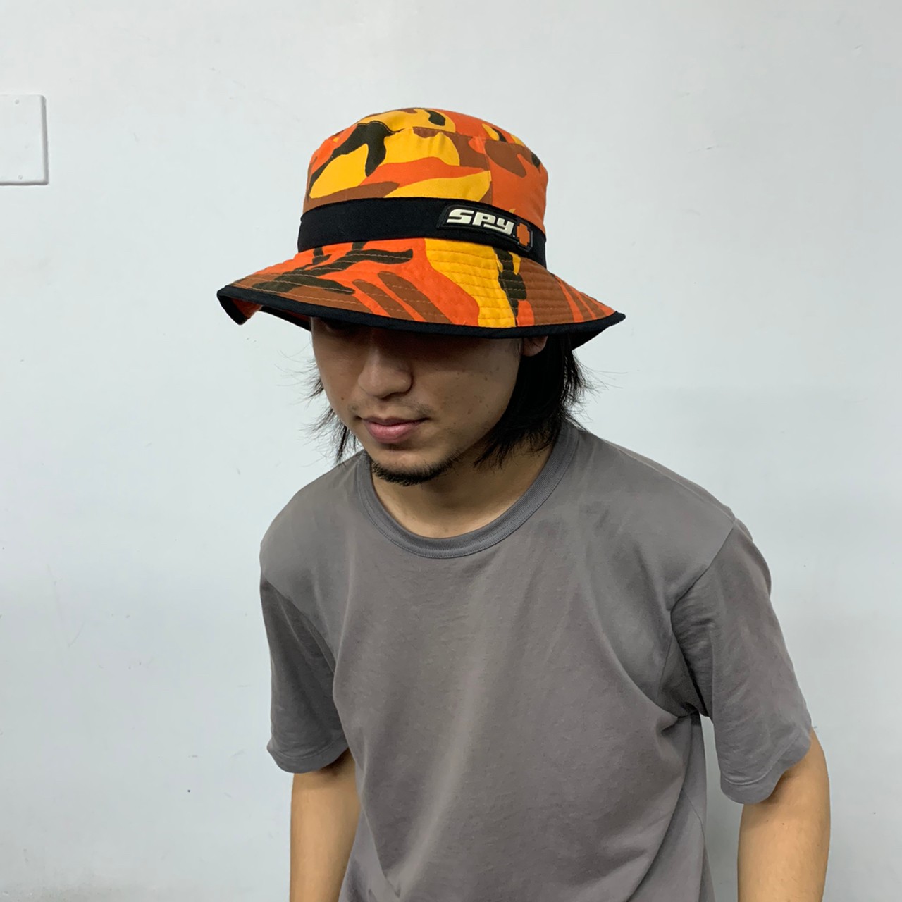 バケットハット　タイダイ　オレンジ　派手　帽子　アウトドア　ストリート