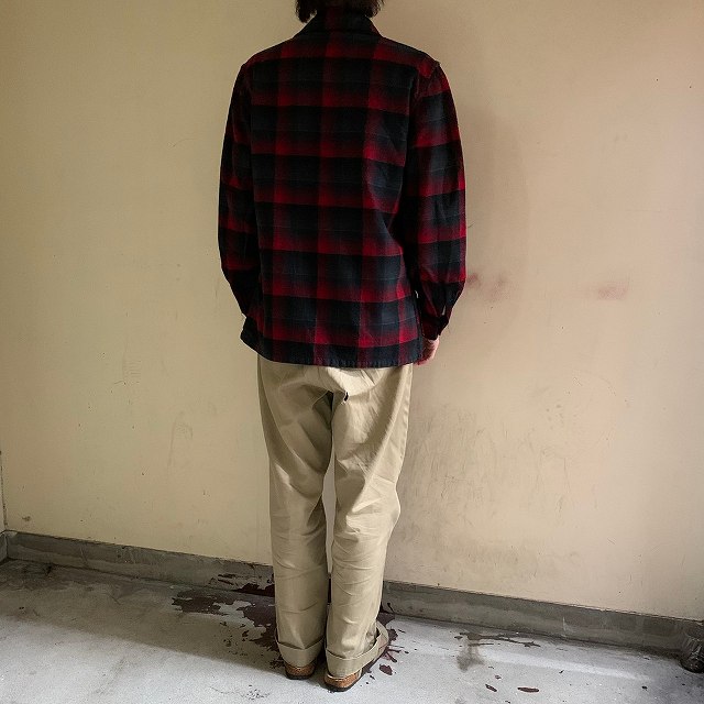 【SALE】 50's PENDLETON オンブレーチェック ウールテーラードシャツ S