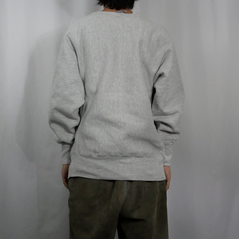 90s Champion REVERSEWEAVE 杢グレー 霜降り USA製 90s Championチャンピオン 無地 目無し リバースウィーブ