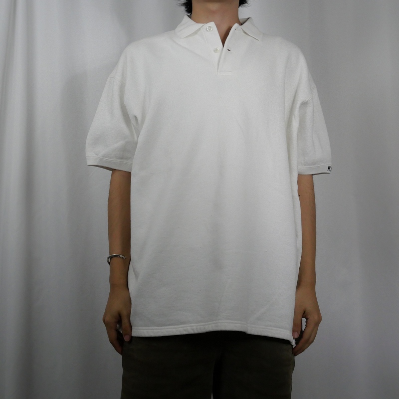 画像2: Ralph Lauren コットン×アクリル スウェットポロシャツ M (2)