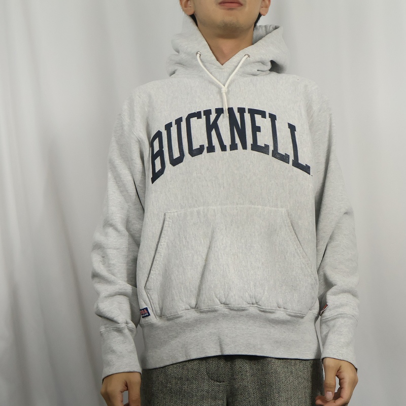 画像3: 90's the Cotton Exchange USA製 REVERSE WEAVE TYPE バックプリント スウェットフーディー S (3)