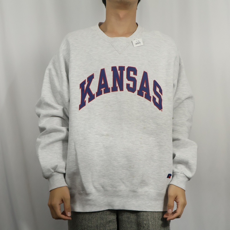 画像2: 90's RUSSELL ATHLETIC "HIGH COTTON" USA製  前V プリントスウェット XL (2)