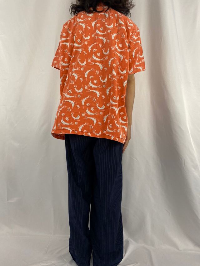 【SALE】 90's POLO SPORT Ralph Lauren カジキ柄 コットンオープンカラーシャツ XXL