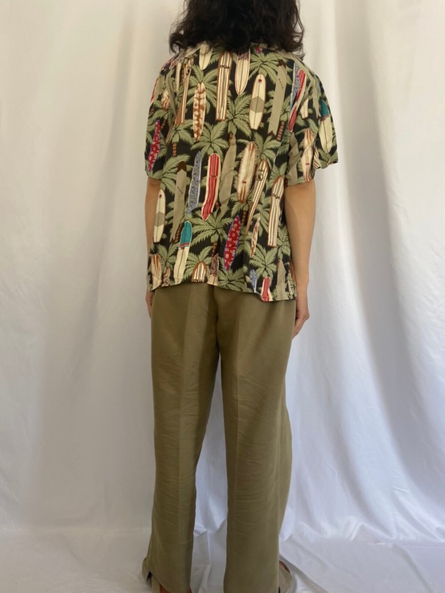 80's〜90's Reyn Spooner サーフボード柄 アロハシャツ M