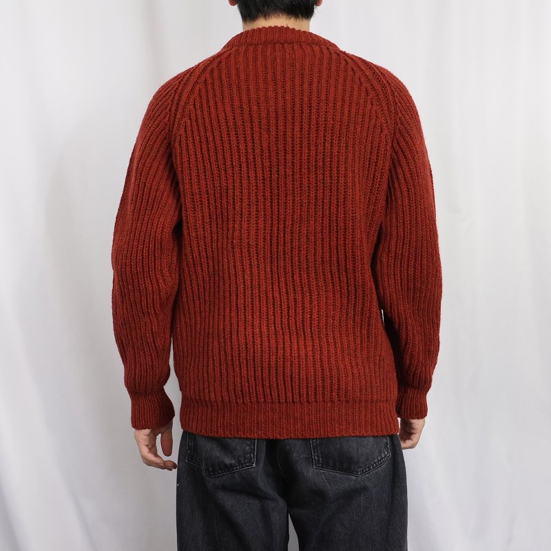 画像3: 90's LANDS' END ENGLAND製 リブ編み ウールニットセーター M (3)