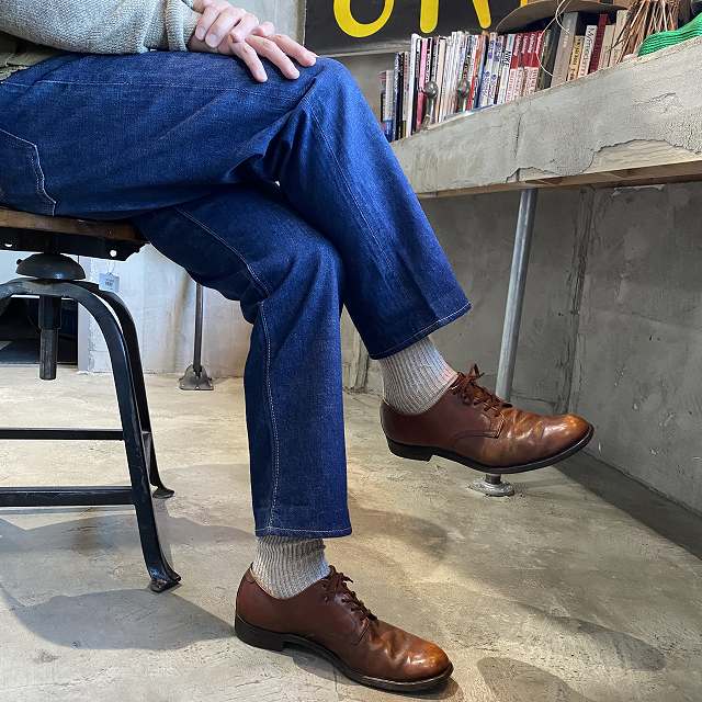 40〜50's U.S.NAVY Service Shoes Brown Leather 9 1/2 C