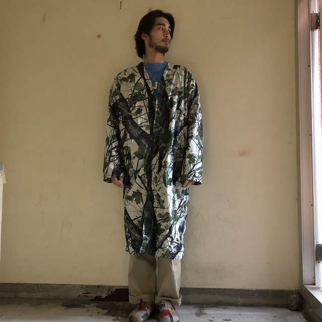 ロングガウン カモフラージュ柄 アウトドア コート ヴィテージ古着屋feeet 通販 名古屋 大須 メンズ