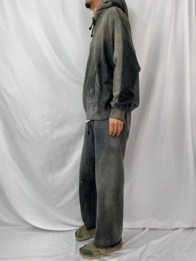 バウワウ 新品 リメイク スウェットパンツ 黒 ブラック ボロ ダメージ