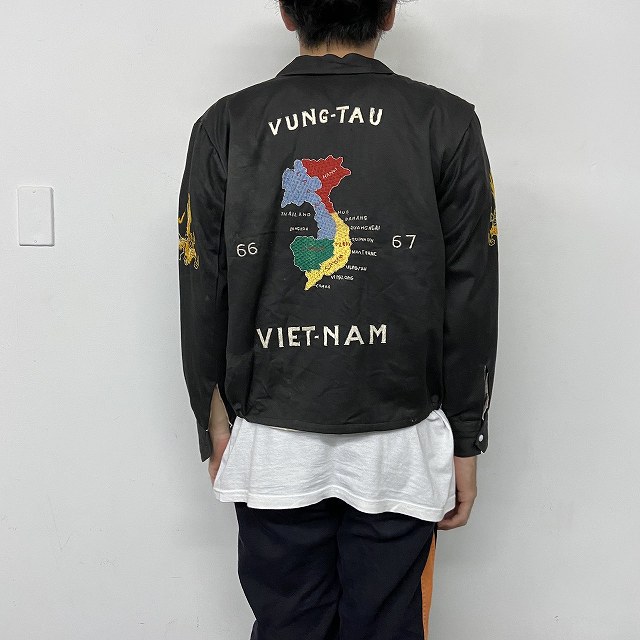 60年代 ベトナム スーベニアジャケット べトジャン 刺繍 福 虎 