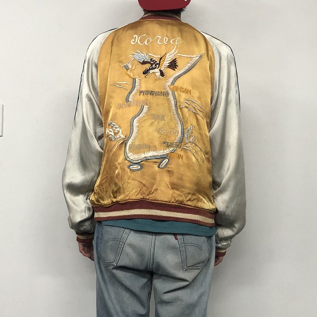 【海外限定】 NO BRAND ノーブランド SOUVENIR JACKET スーベニアジャケット スカジャン CHAMPAGNE