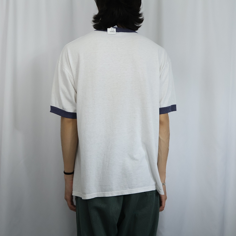 80s 90s 80年代 90年代 ソフィ― 白 ホワイト 半袖 ネイビー ミリタリー