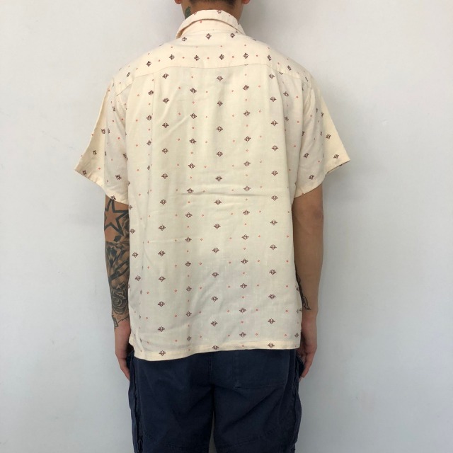 60s VINTAGE COTTON SHIRT コットンシャツ　カスリ柄