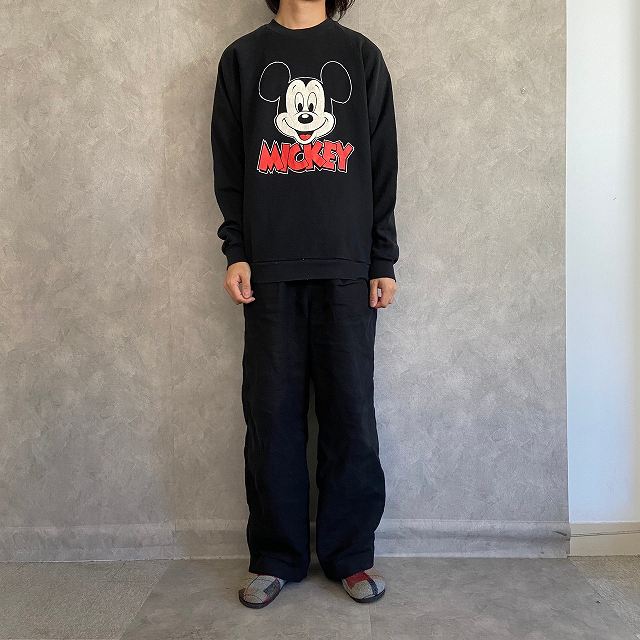 80's DISNEY USA製 Mickey Mouse キャラクタースウェット XL