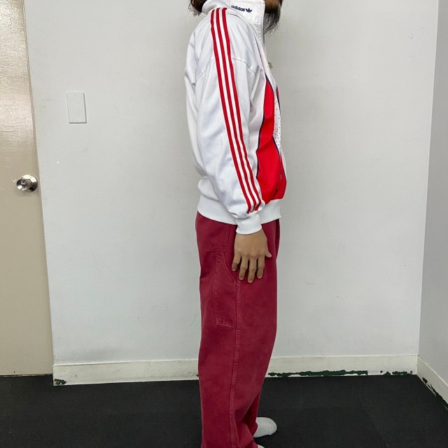 70〜80's adidas England製 トラックジャケット 白×赤