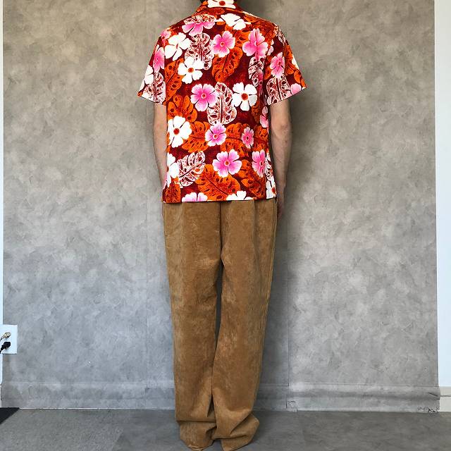 70's HAWAII製 ジャガード織り アロハシャツ