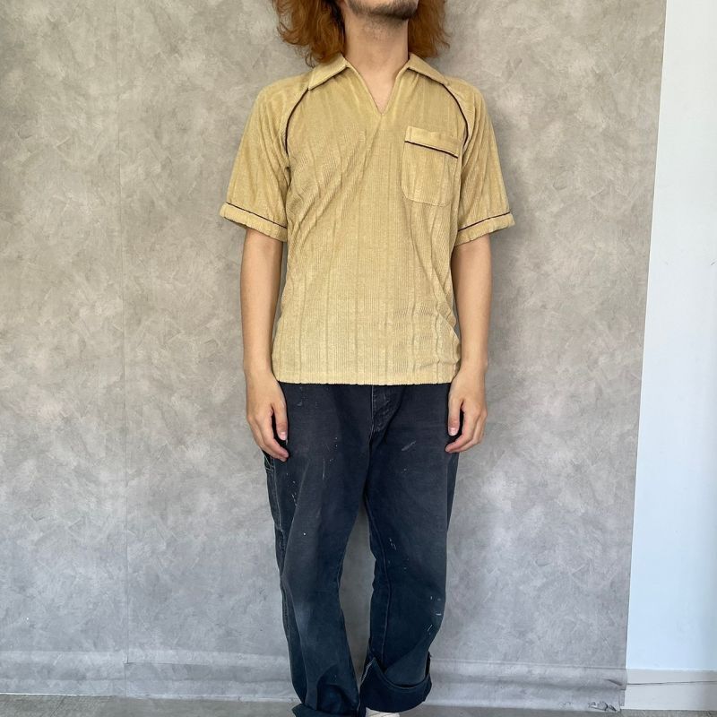 70's MONTGOMERY WARD パイルスキッパーポロシャツ DEADSTOCK M