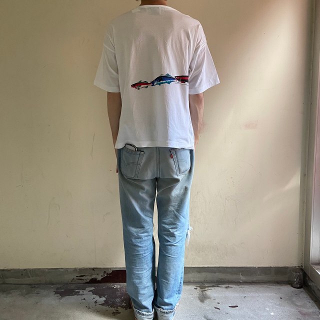90's pierre cardin 魚 巻きプリントTシャツ M