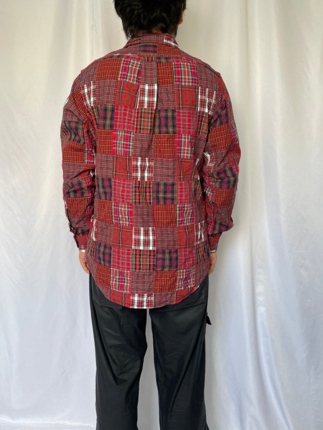 Ralph Lauren パッチワーク チェック柄コットンシャツ M