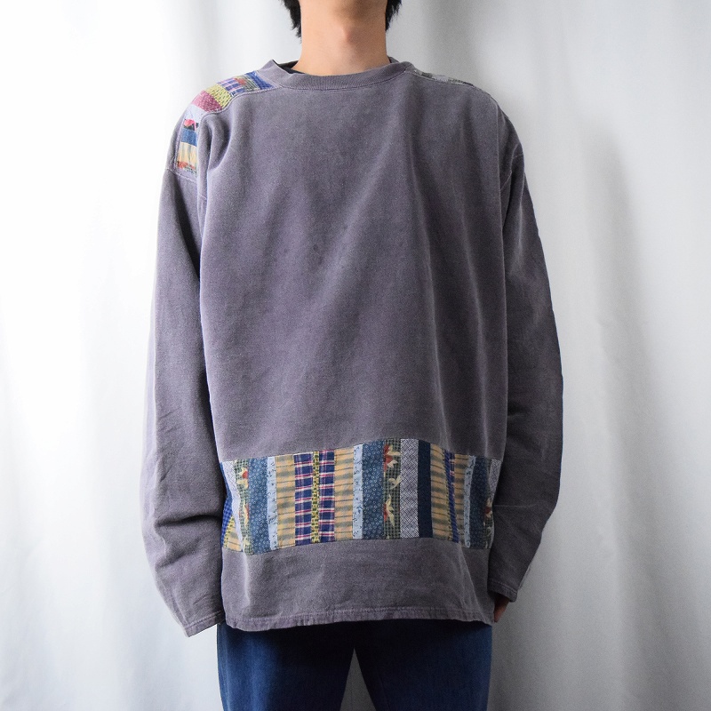 90s 90年代 薄紫 パープル グレー ロンT スウェット 長袖 カナダ