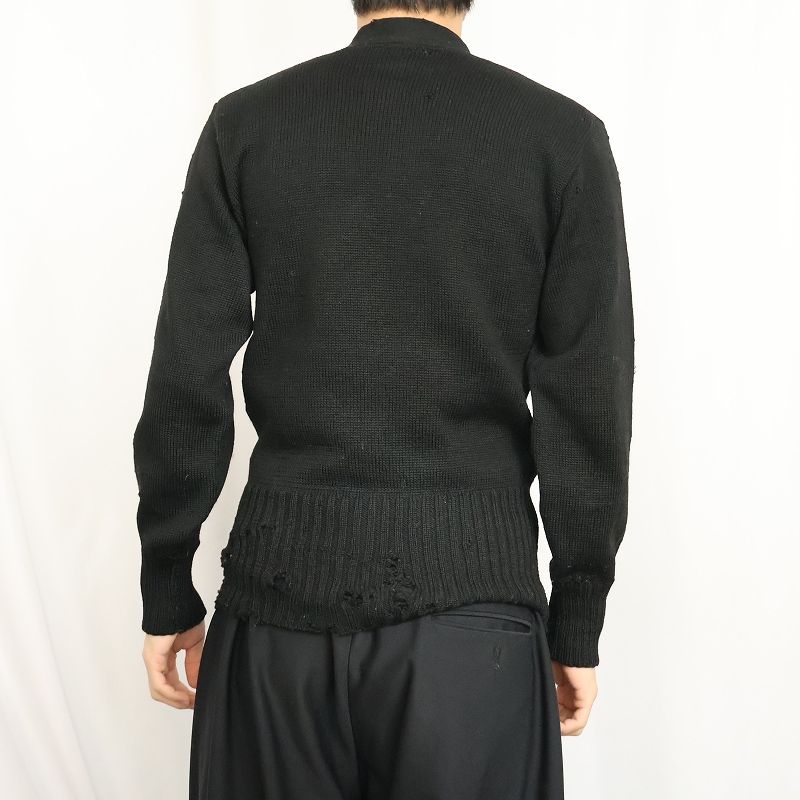 画像3: 〜50's IMPERIAL ウール レタードニットセーター BLACK SIZE40 (3)
