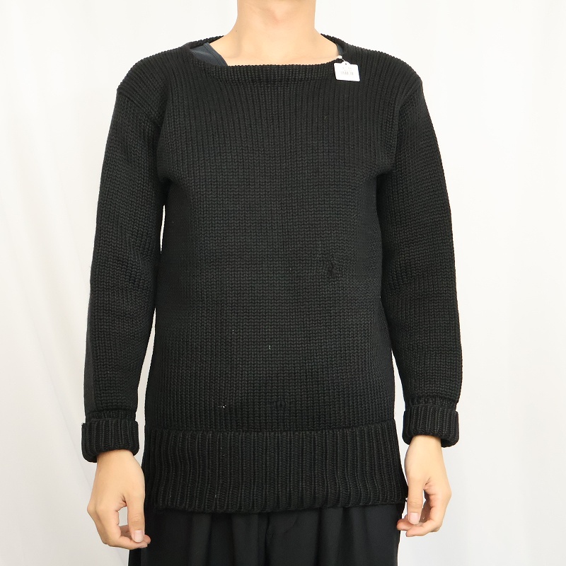 画像2: 40〜50's ウールニットセーター BLACK (2)