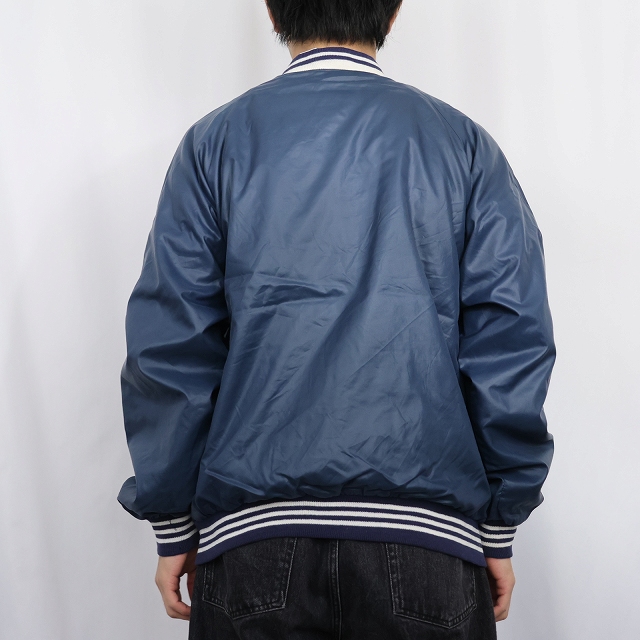画像3: 80's〜 パイルライナー ナイロンジップジャケット NAVY SIZE3 (3)