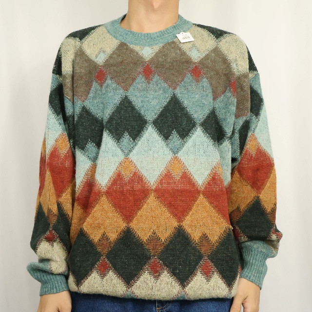 画像3: 90's SUSPENSE ITALY製 アーガイル柄 アルパカウールニットセーター SIZE56 (3)