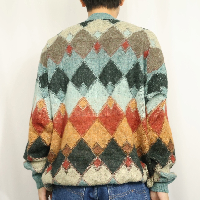 画像4: 90's SUSPENSE ITALY製 アーガイル柄 アルパカウールニットセーター SIZE56 (4)