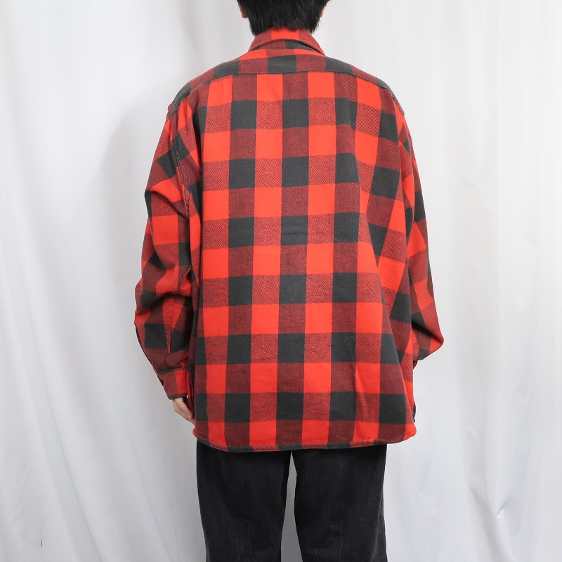 画像3: 90's Prentiss USA製 バッファローチェック柄 ヘビーネルシャツ  (3)