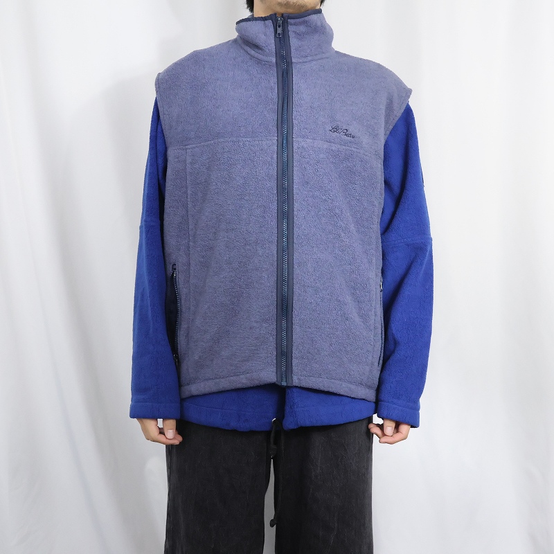 画像2: 90's L.L.Bean 筆記体ロゴ刺繍 フリースベスト  (2)
