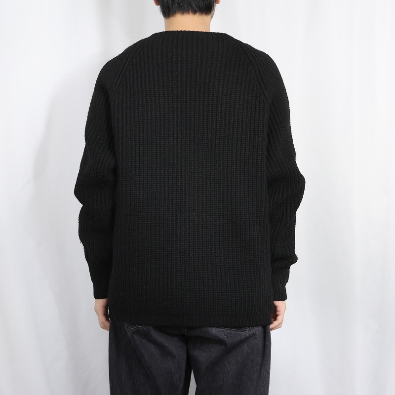 画像3: 60~70's Bruestle ウールニットセーター BLACK (3)