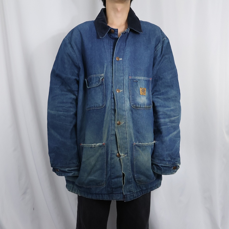 画像2: 70〜80's BIG BEN USA製 ブランケットライナー デニムカバーオール SIZE52 (2)